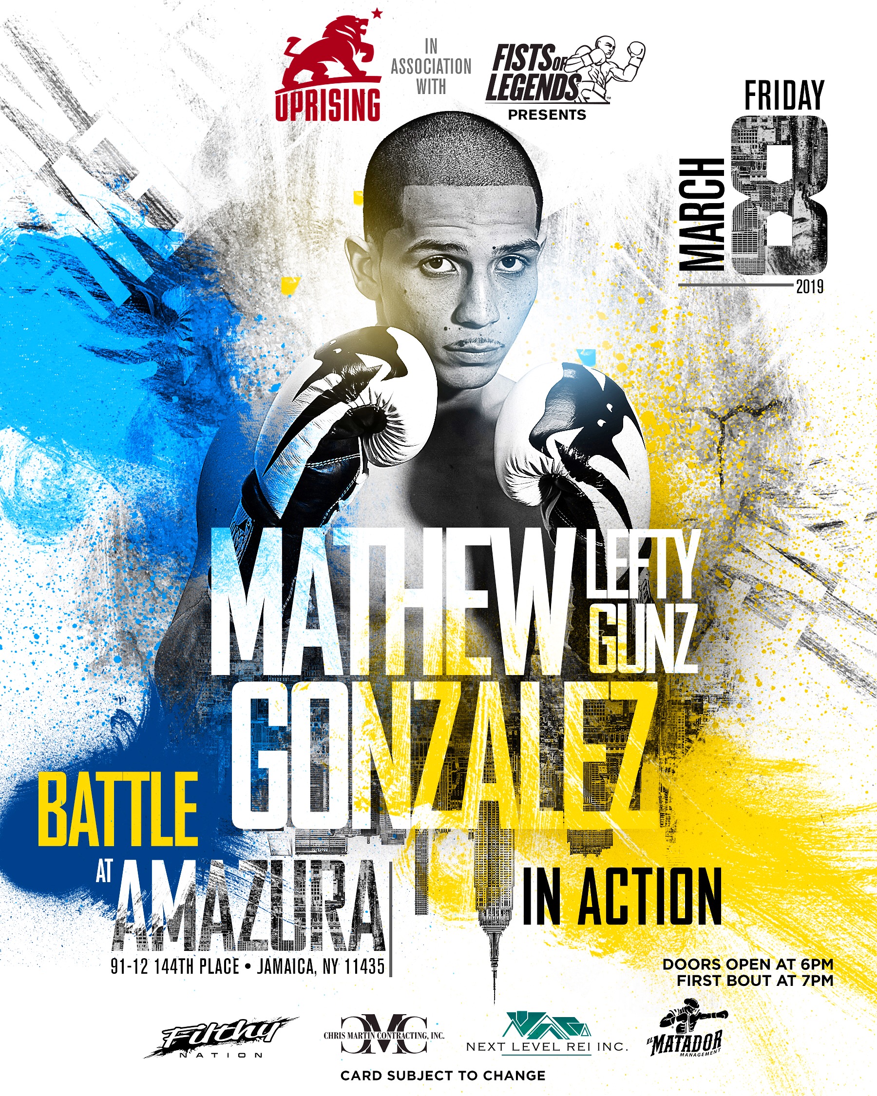 Mathew “Lefty Gunz” Gonzalez returns to the ring on March 8th