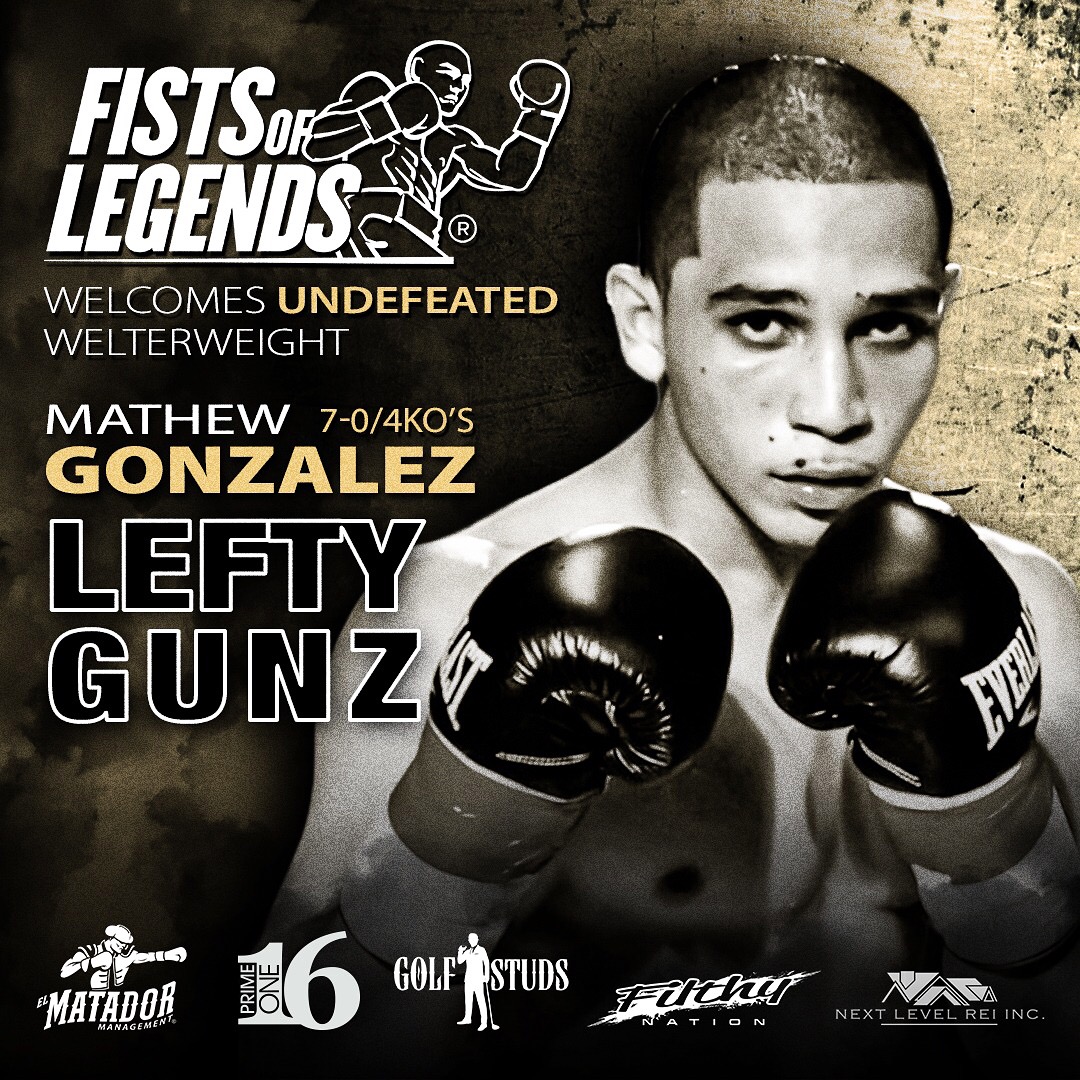 Fists Of Legends signs undefeated Welterweight Mathew Gonzalez