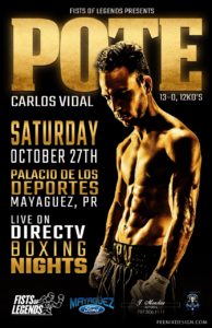 Carlos “POTE'” Vidal fights in Mayaguez, Puerto Rico